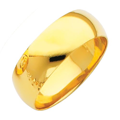 14KY 7mm Plain Wedding Band