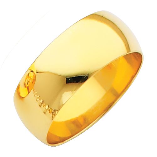 14KY 8mm Plain Wedding Band