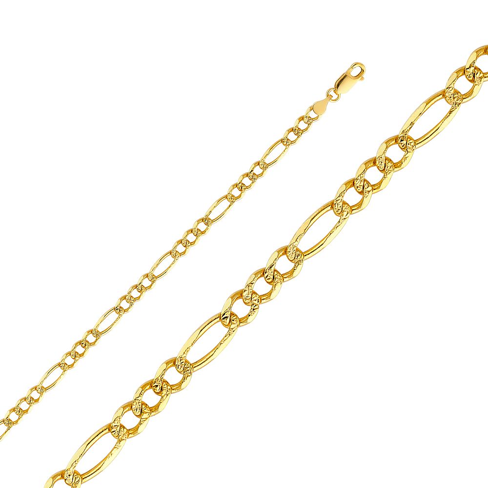 14KY 4.7mm Figaro 3+1 YP Chain