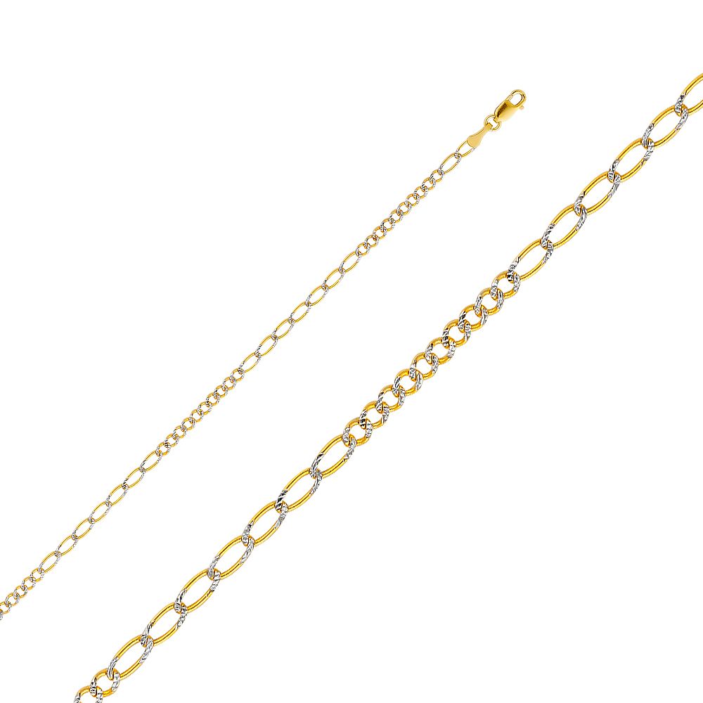 14KY 2.6mm Figaro 10+7 WP Chain