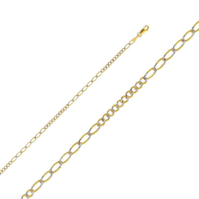 14KY 2.6mm Figaro 10+7 WP Chain