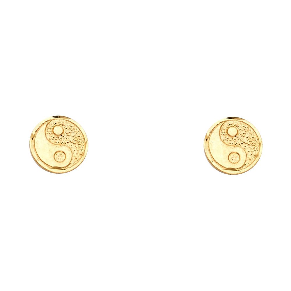 14KY Small Eastern Lucky Post Earrings