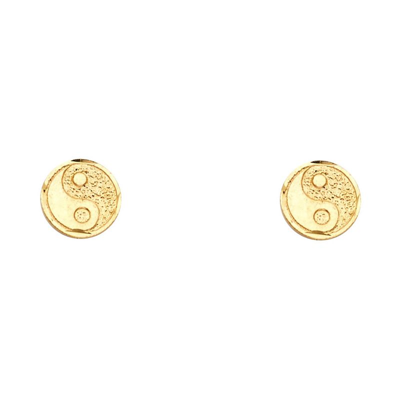 14KY Small Eastern Lucky Post Earrings