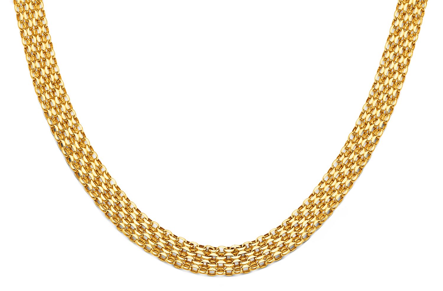 14KY Hollow Bismark Style Necklace