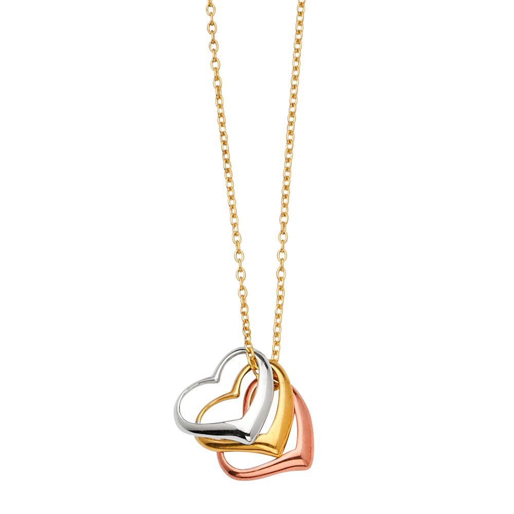 14K 3C 3 Heart Light Necklace
