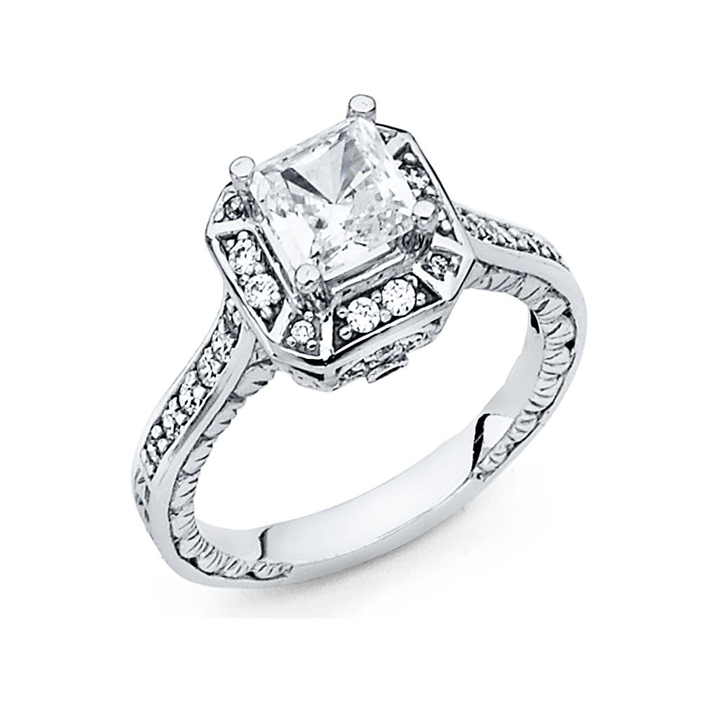 14KW CZ Engagement Ring (RG60)