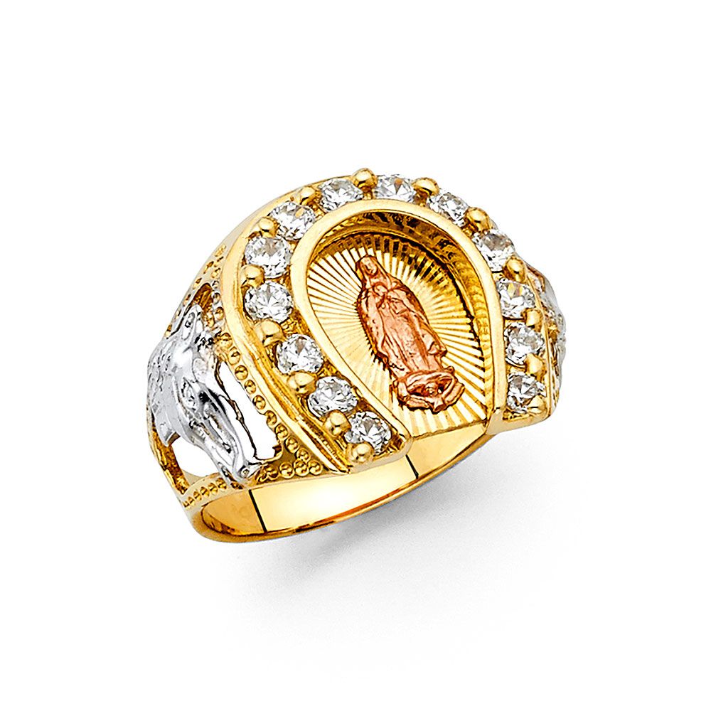 14K 3C CZ Men&#39;s Ring