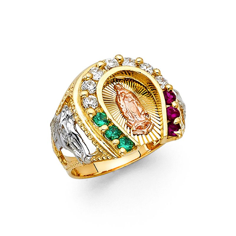 14K 3C CZ Men&#39;s Ring