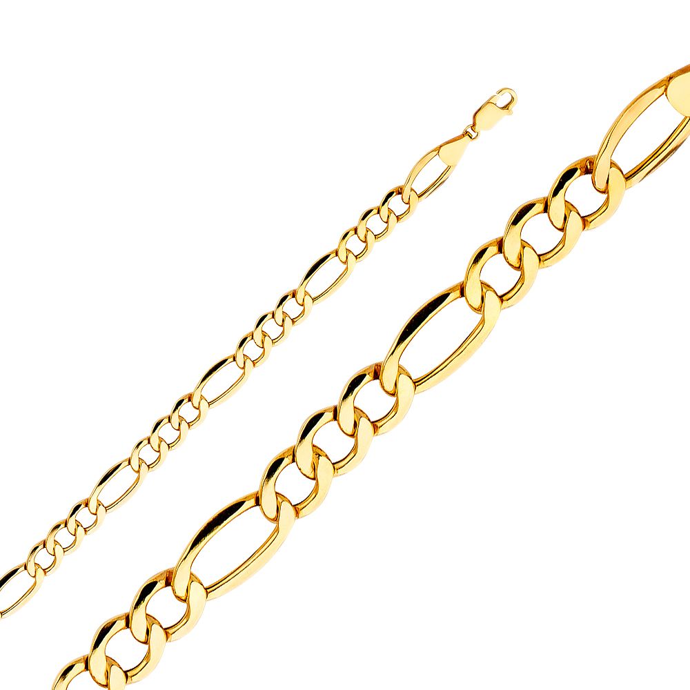 14KY 7.2mm Hollow Figaro 3+1 Bevel Chain