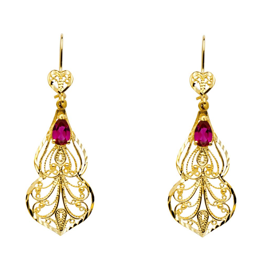 14KY CZ Chandelier Earrings