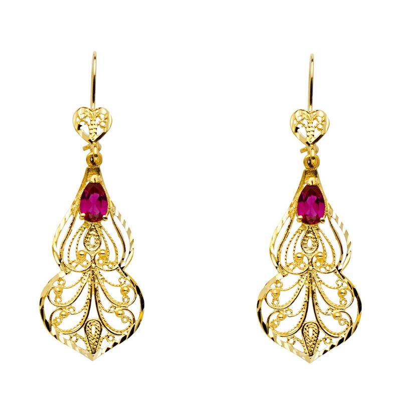 14KY CZ Chandelier Earrings