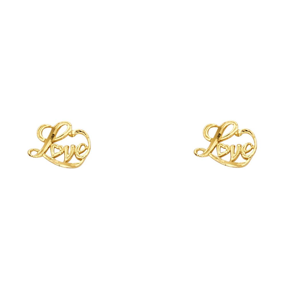 14KY Small Love Post Earrings