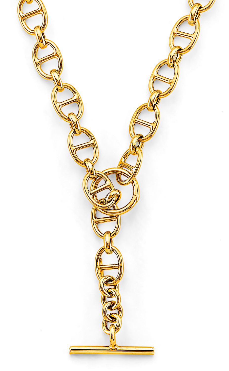 14KY Hollow Marier Necklace with Fancy Lock