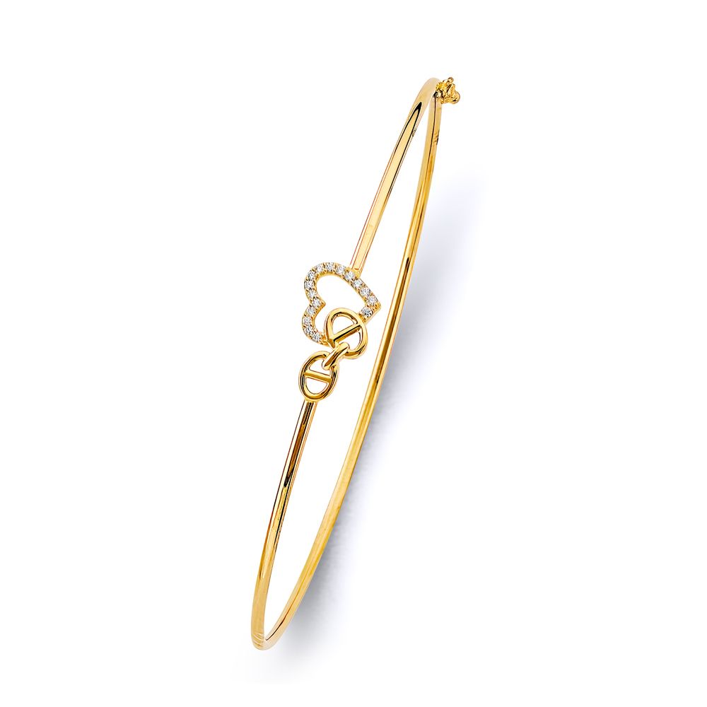 14KY CZ Light Flexible Bangle