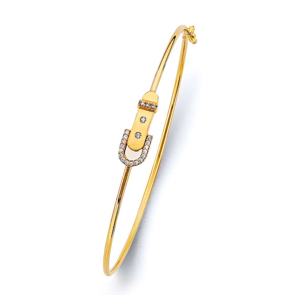 14KY CZ Light Flexible Bangle