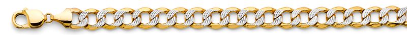 14K 2T 10.8mm Hollow Bevelled Curb WP Chain