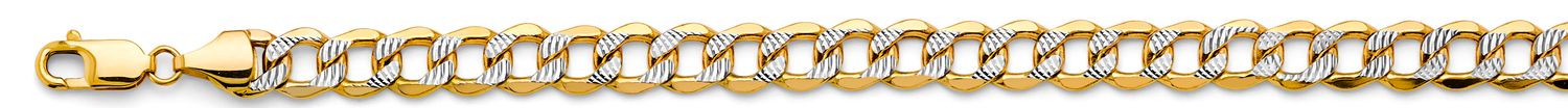 14K 2T 8.9mm Hollow Bevelled Curb WP Chain