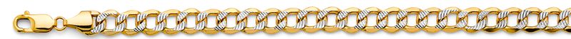 14K 2T 8.9mm Hollow Bevelled Curb WP Chain
