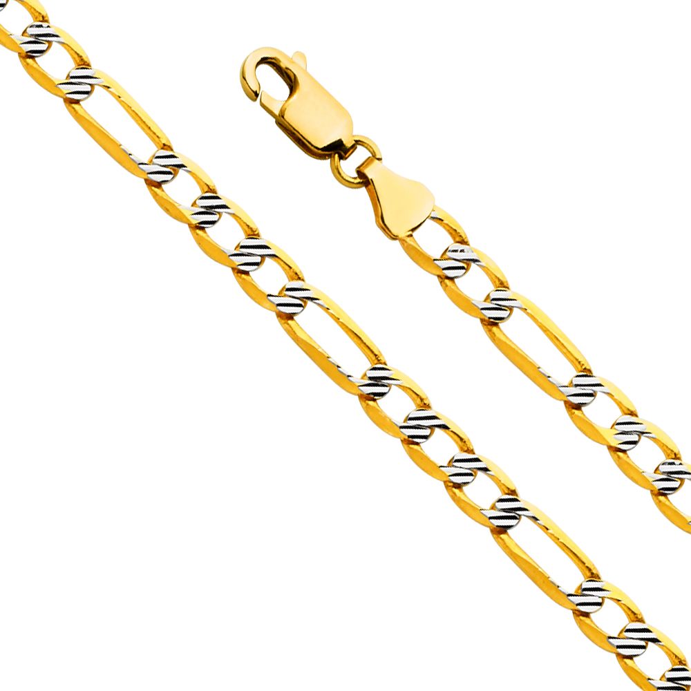 14KY 4.7mm Figaro 3+1 Fancy WP 120