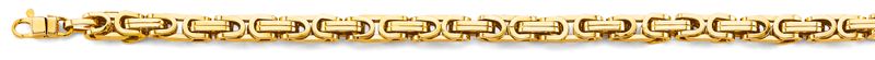14KY 6.3mm Hollow Fancy Byzantine Chain