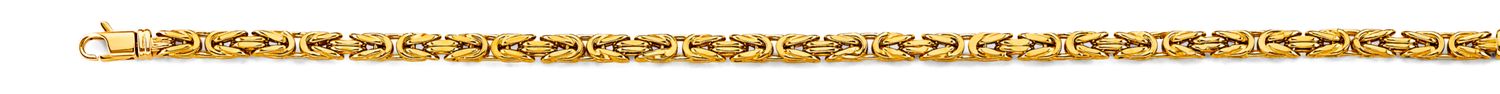 14KY 3.5mm Hollow Round Byzantine Chain