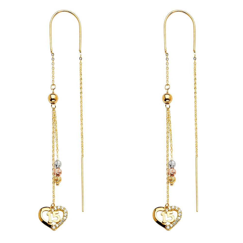 14K 3C Hanging Earrings