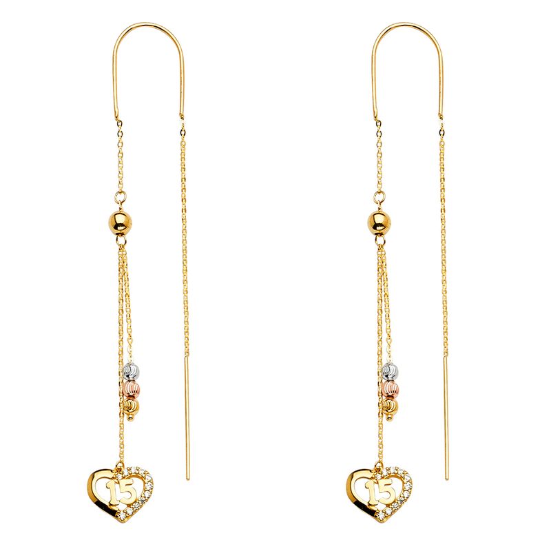 14K 3C Hanging Earrings