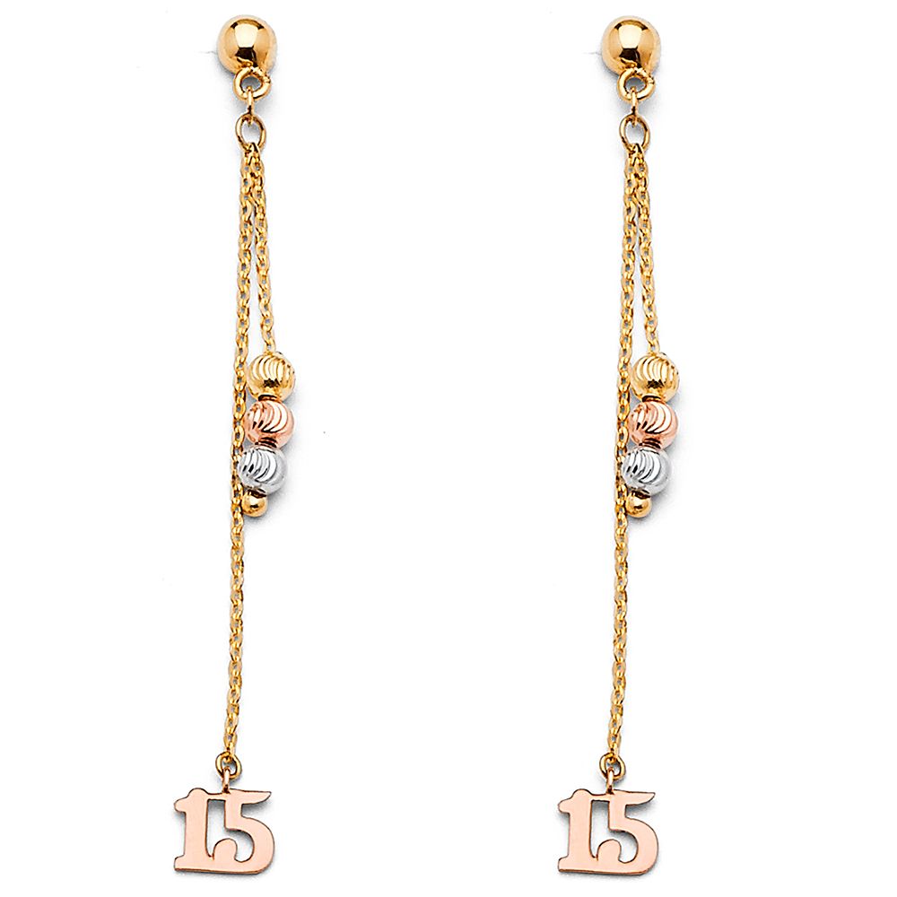 14K 3C Hanging Earrings