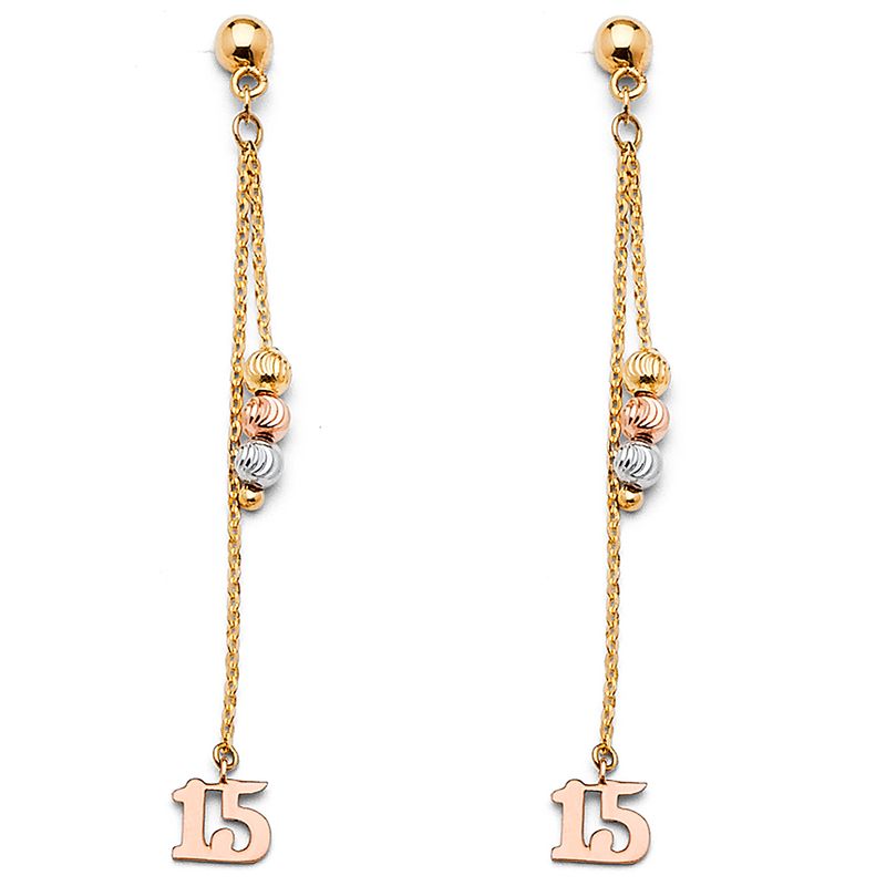 14K 3C Hanging Earrings