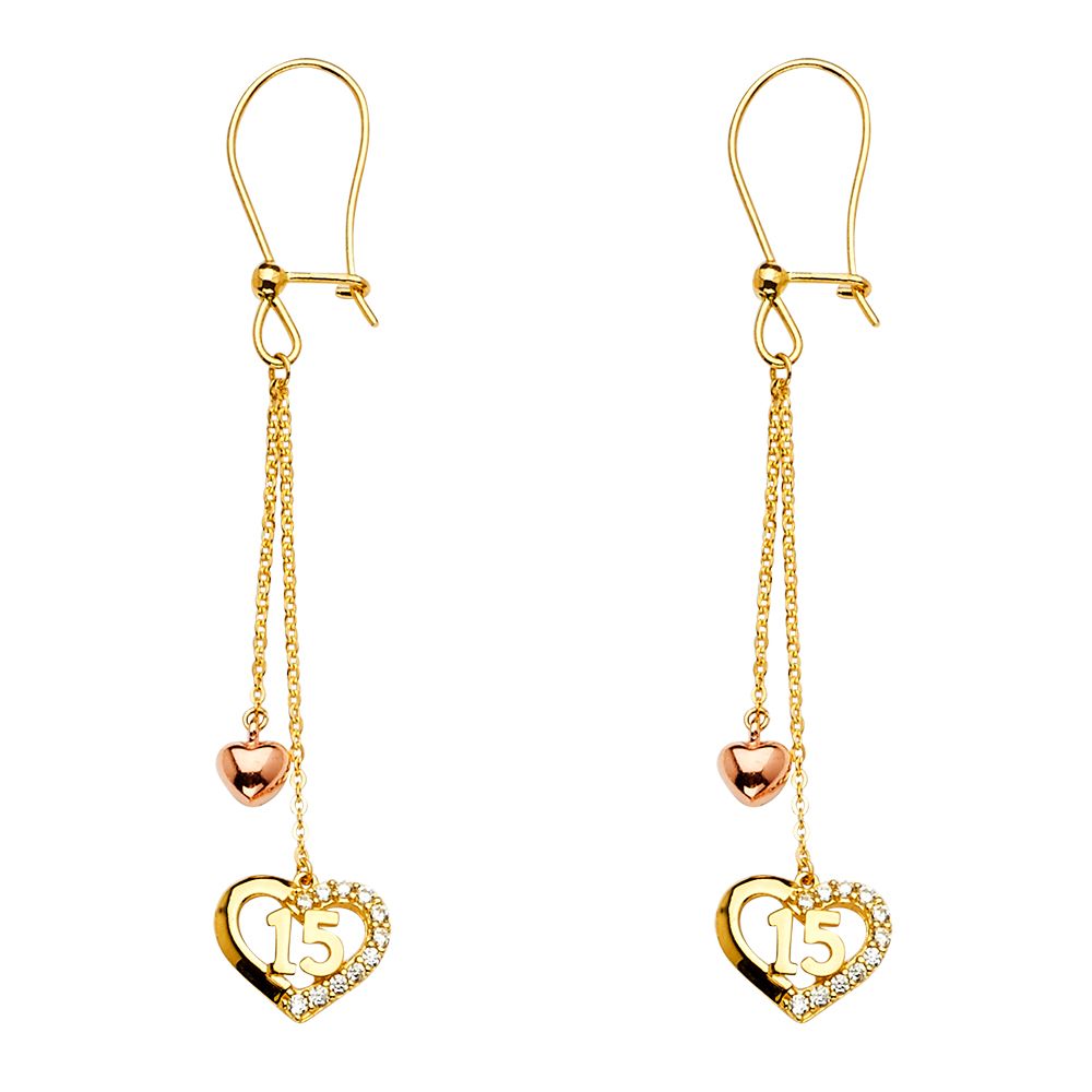 14K 3C Hanging Earrings