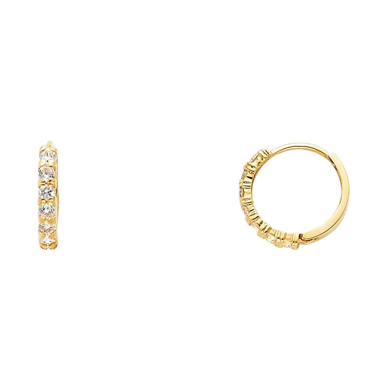14KY CZ Huggies Earrings (ER256)
