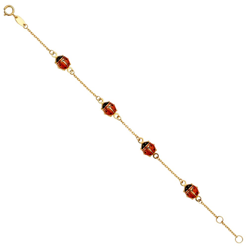 14KY Lady Bug Baby Bracelet
