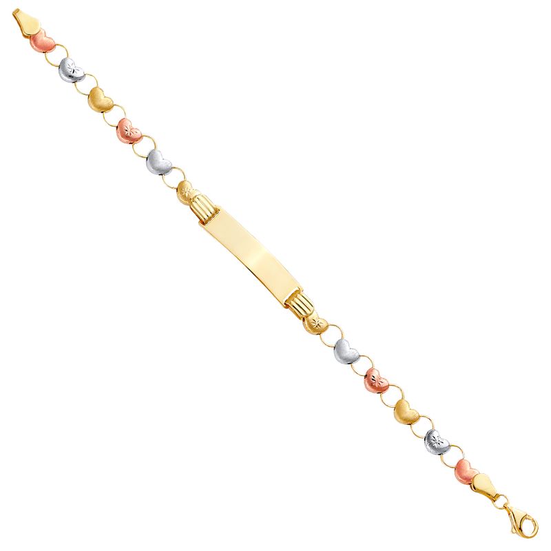 14K 3C Stampato Bracelet with Plain ID for Junior