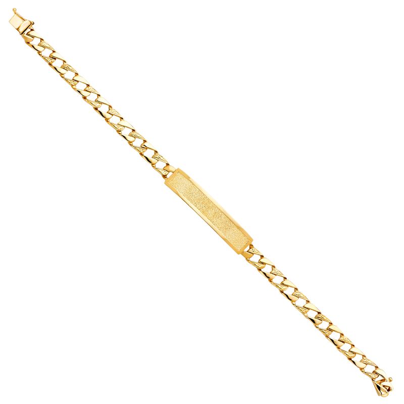 14KY Nugget Cuban Link Frame ID Bracelet