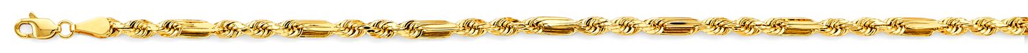 14KY 3.5mm Hollow Figaro Rope Chain