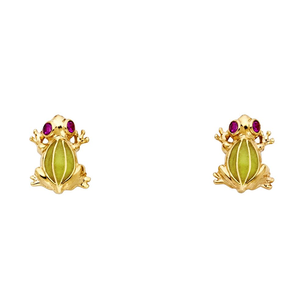 14KY Glow in dark Flog Post Earrings