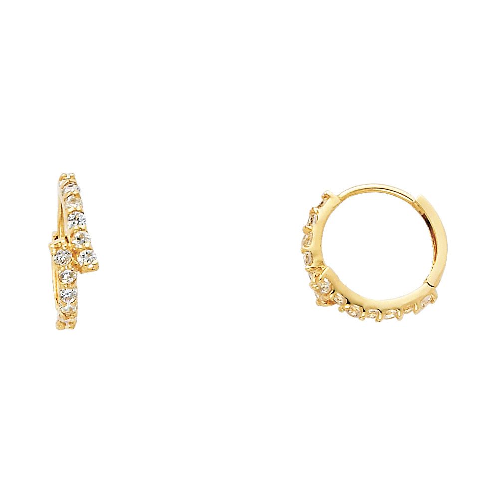 14KY CZ Huggies Earrings (ER260)