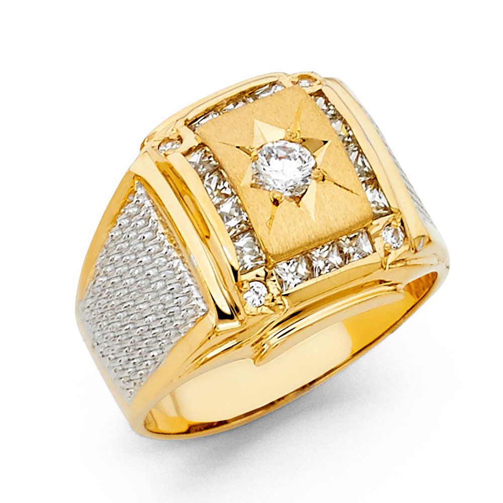 14KY CZ Men&#39;s Ring