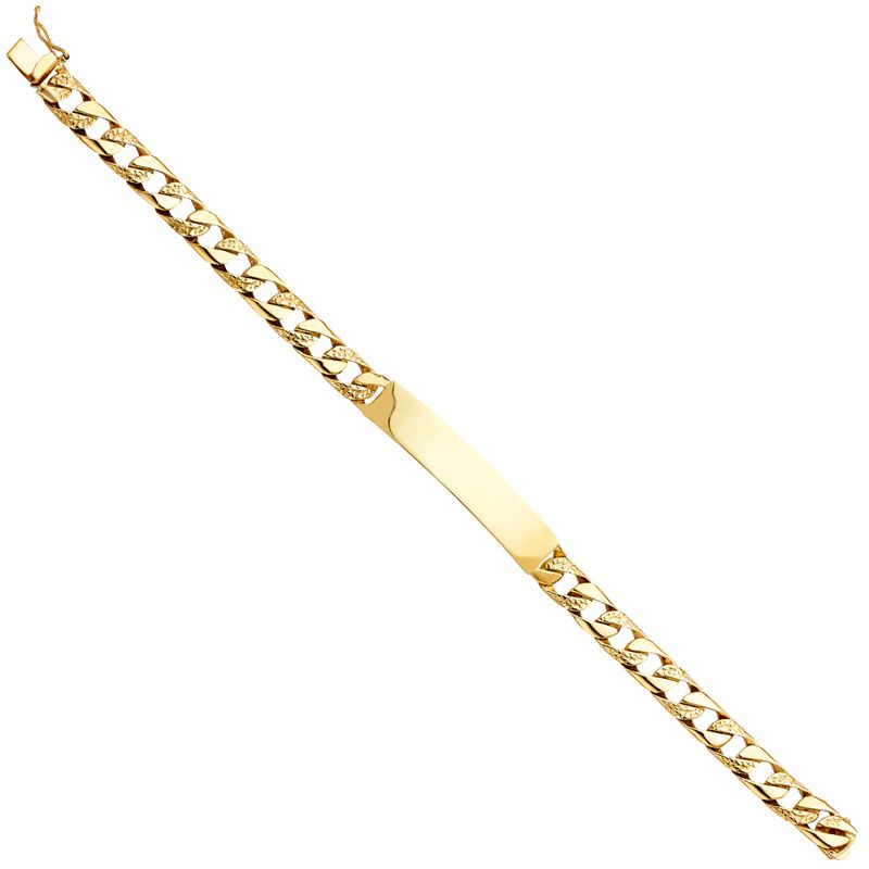 14KY Nugget Cuban Link ID Bracelet