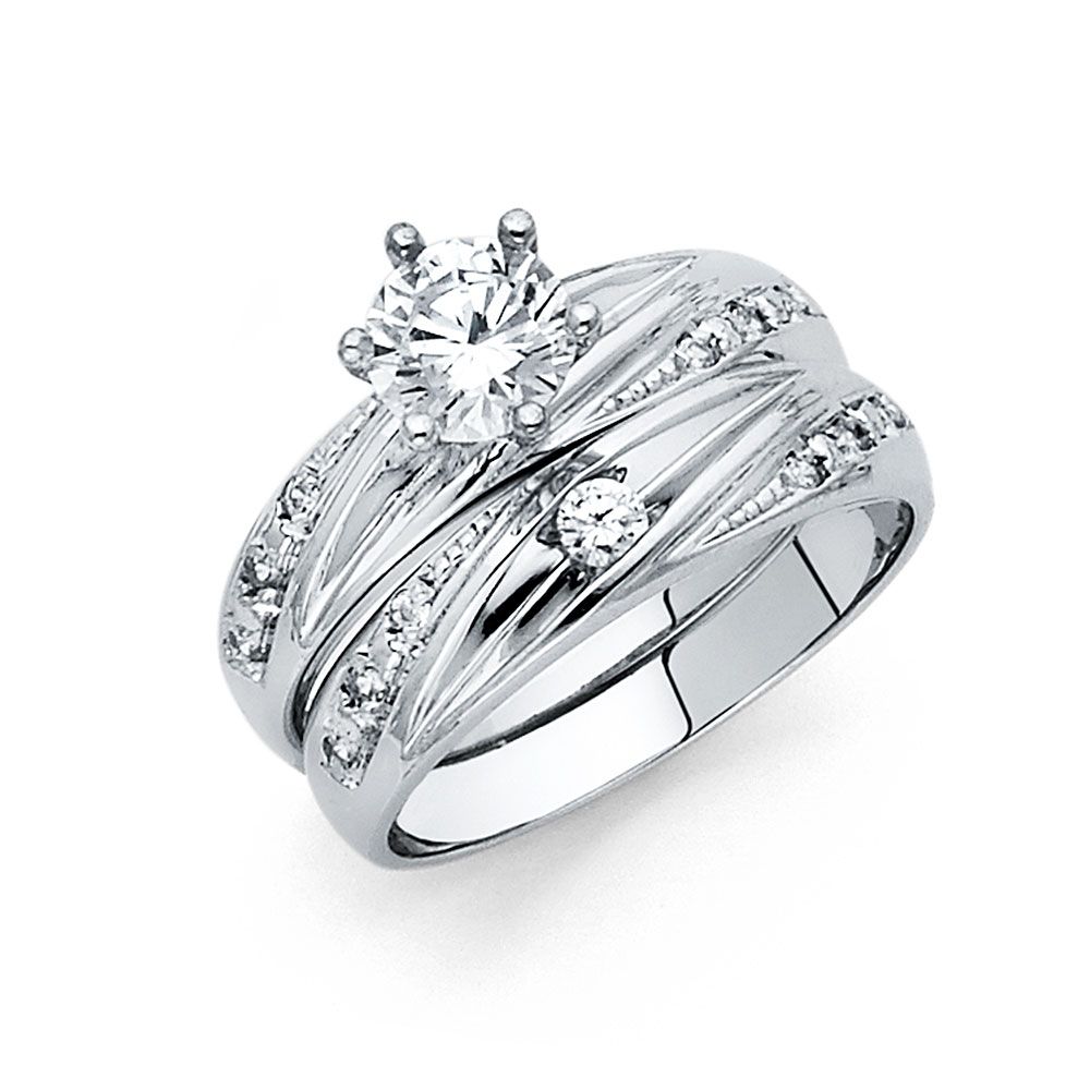14KW CZ Engagement Ring