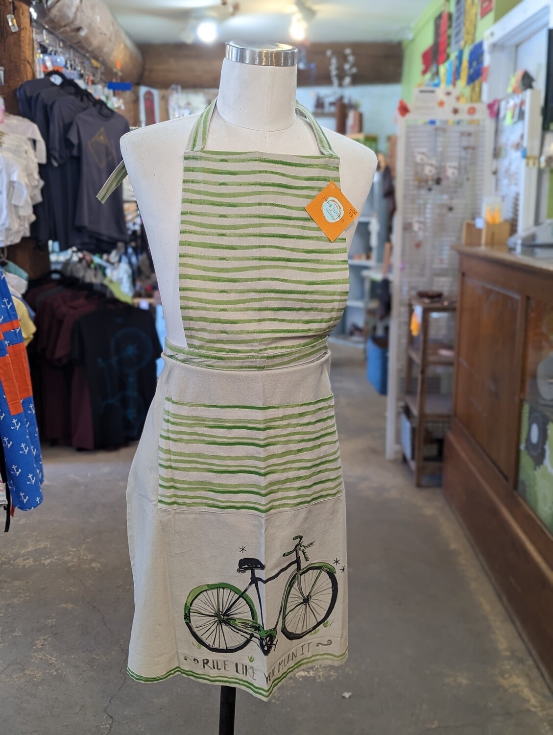 Girlie Cut Apron - Bicycle