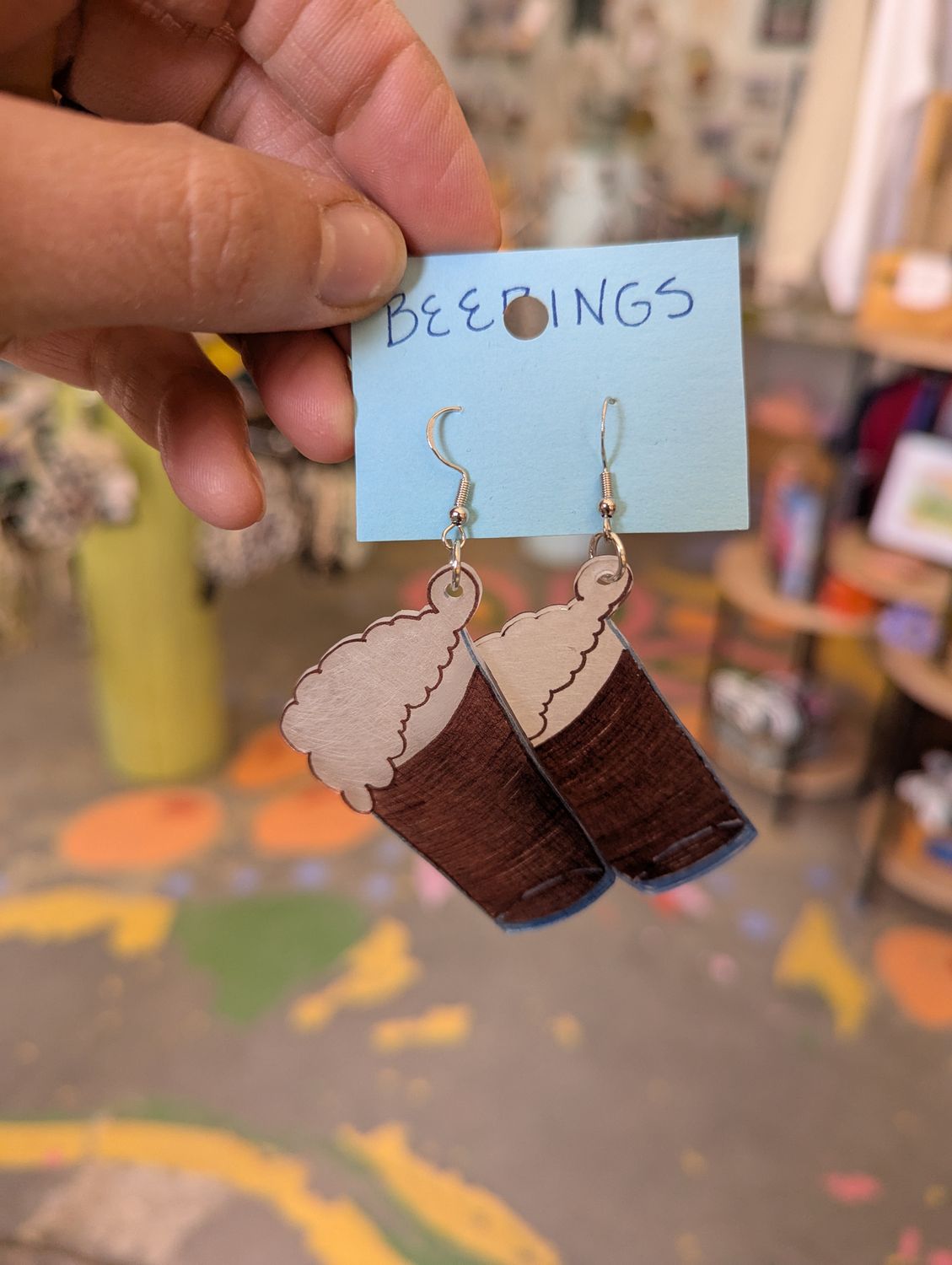 Tori's Shrinky Dink Beerings - Dark Beer