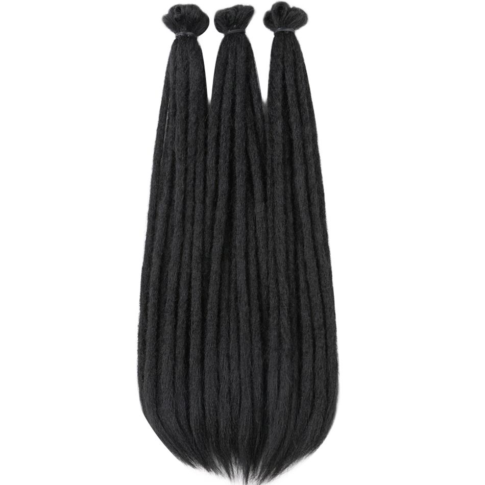 #1B | Black | Locs 30pk 20" crotchet loop hair extensions