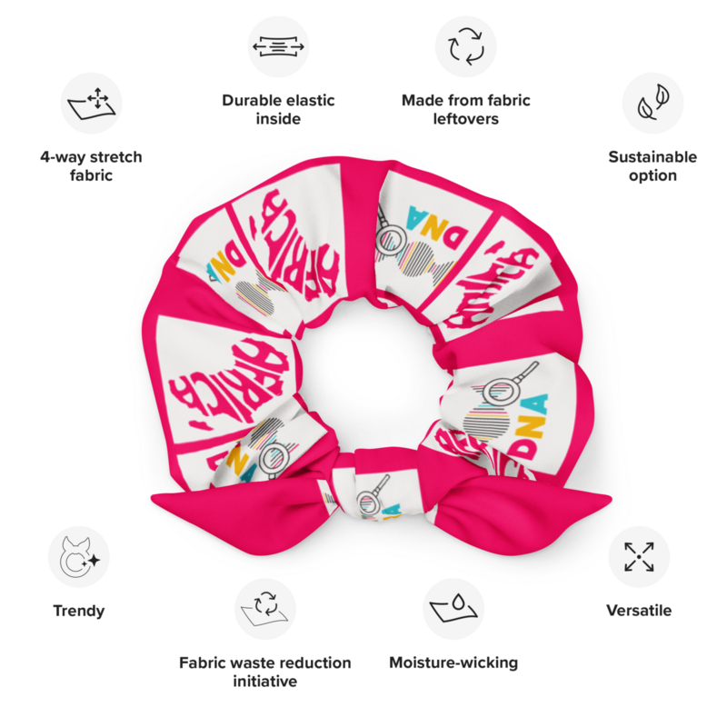 Recycled Africa and DNA Fuschsia Scrunchie