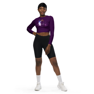 Recycled Purple Twilight Long-sleeve Crop Top