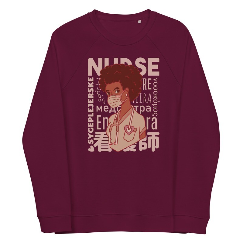 Organic Cotton Nurse in Several Languages Sweatshirt