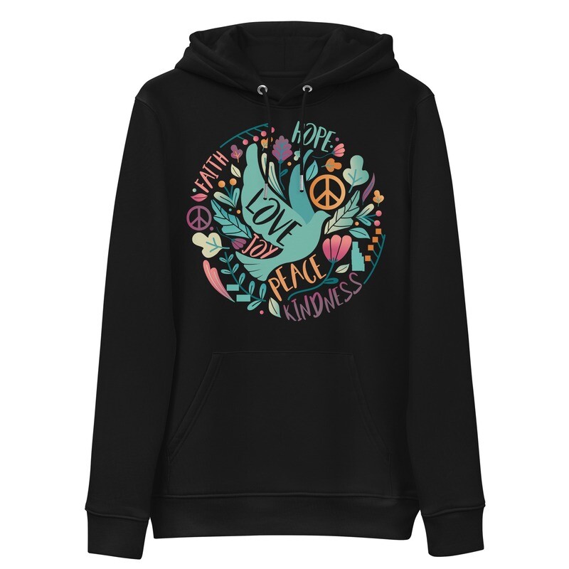 Eco Unisex Hoodie Love is the Bedrock (colors black and navy)
