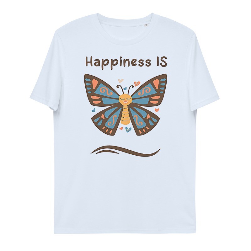 Organic Cotton Happiness IS Tshirt (serene blue)