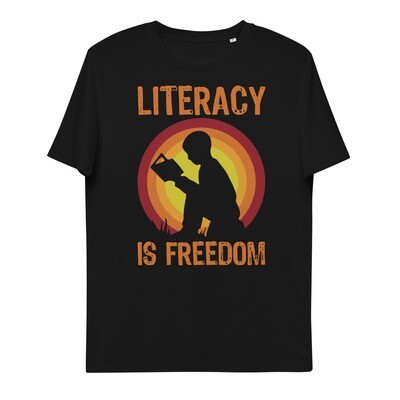 Organic Cotton Literacy Is Freedom Unisex Tshirt