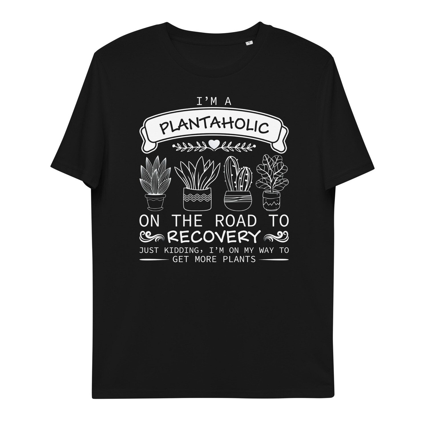 Unisex Organic Cotton Plantaholic Tshirt (colors black and navy)